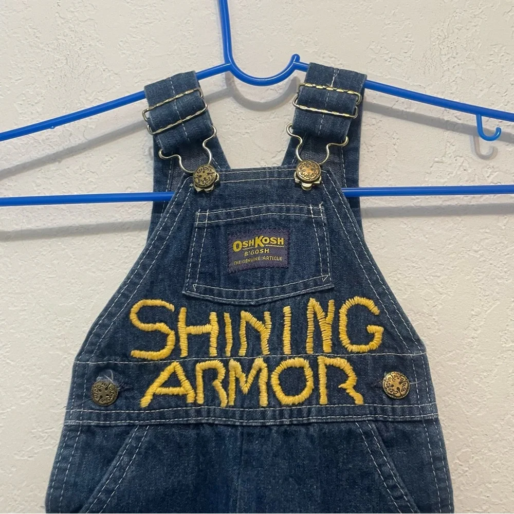 Vintage Oshkosh B'Gosh Overalls 6 Months Made In USA Blue Denim Shining Armor